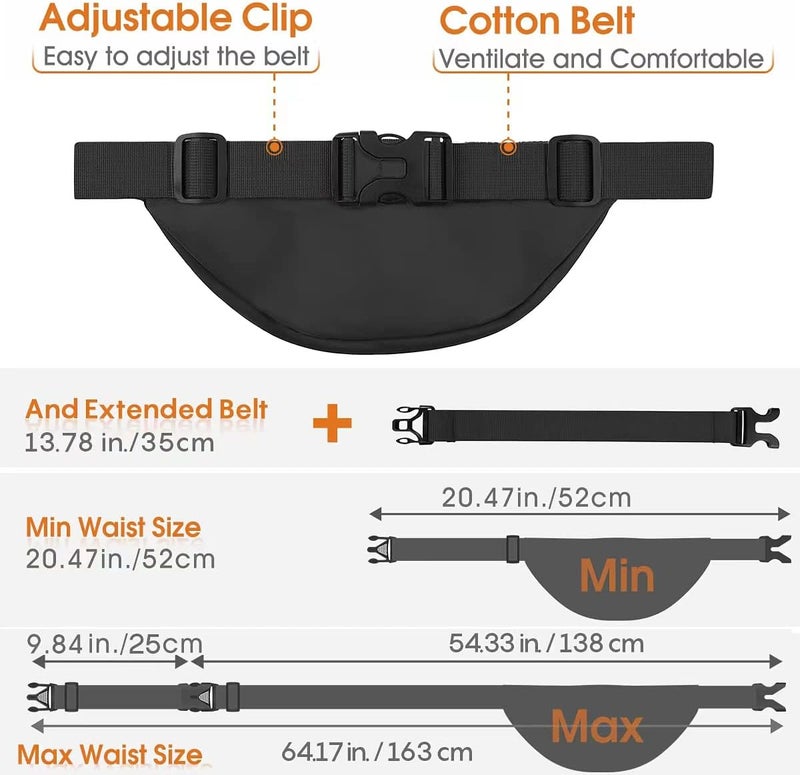 Syican Large Fanny Pack for Women Men - Waist bag with 3-Zipper Pockets, Gifts for Enjoy Sports Traveling Workout Casual Hands-Free crossbody bags Fits MAX 7.9'' iPad & 6.6'' Phone - Image 4